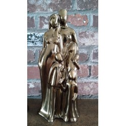 Beeld Familie Met 3 Kinderen  - goud-