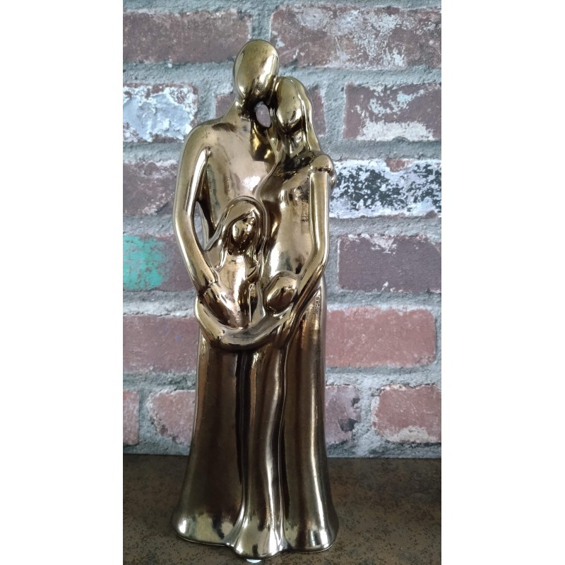 Beeld Familie Met 2 Kinderen - goud-