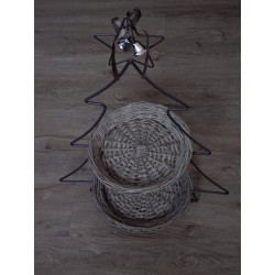 Kerstboom Etagère Met Rietplateau's