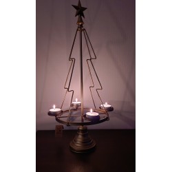 Kerstboom Goud Met Zwevende Waxinelichtjes