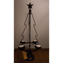 Kerstboom Zwart Met Zwevende Waxinelichtjes