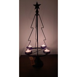 Kerstboom Zwart Met Zwevende Waxinelichtjes