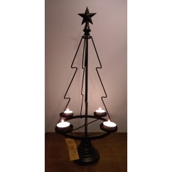 Kerstboom Zwart Met Zwevende Waxinelichtjes