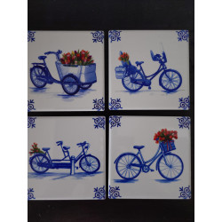 Onderzetters Fiets Delfts Blauw