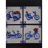Onderzetters Fiets Delfts Blauw